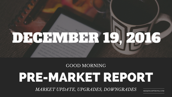 PRE-MARKET | December 19, 2016 | $WMB, $DIS Disney Added to BofA’s US 1 List, $125 PT