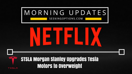 $TSLA Morgan Stanley Upgrades Tesla Motors to Overweight, $305 PT | $NFLX, $CHPK, $CP, $CSX, $SPX